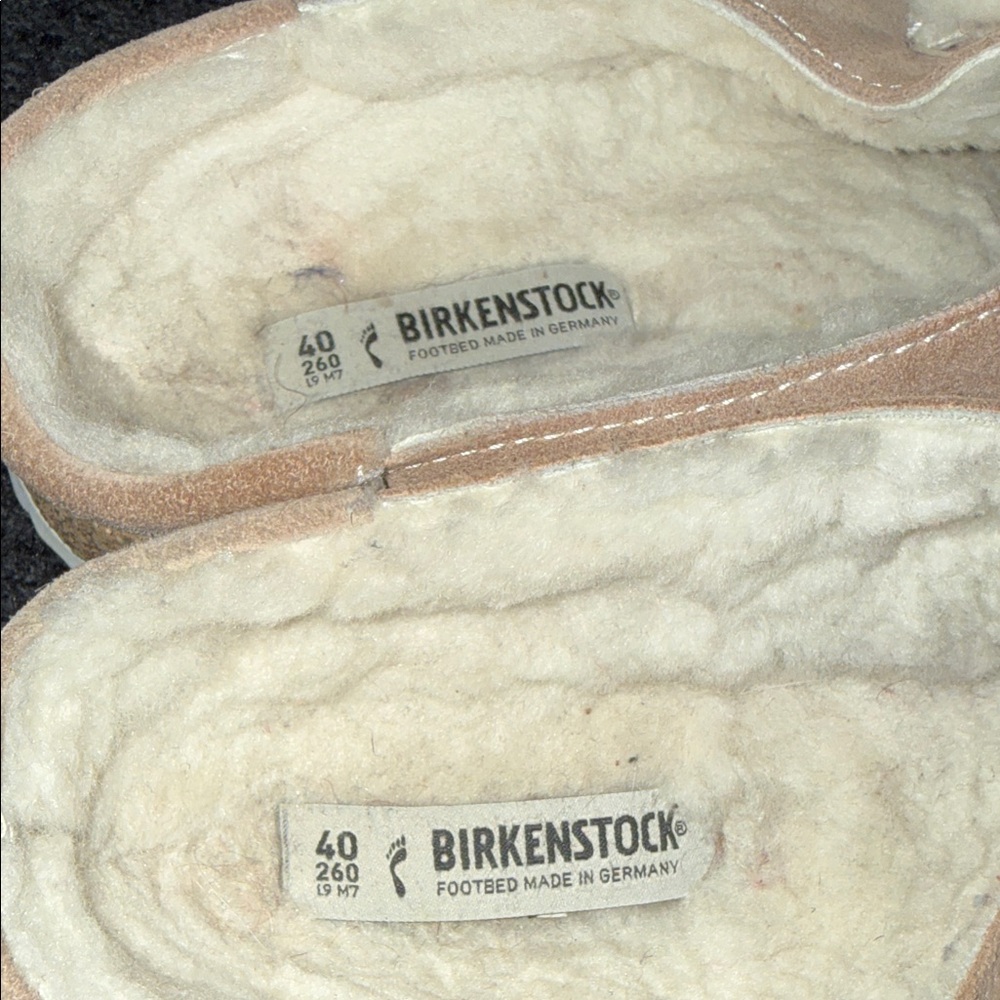 Birkenstock Tan Suede Mules with Buckle - Picture 4 of 6